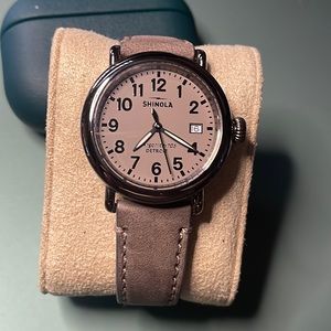 Shinola 'The Runwell' Leather Strap Watch, 36mm